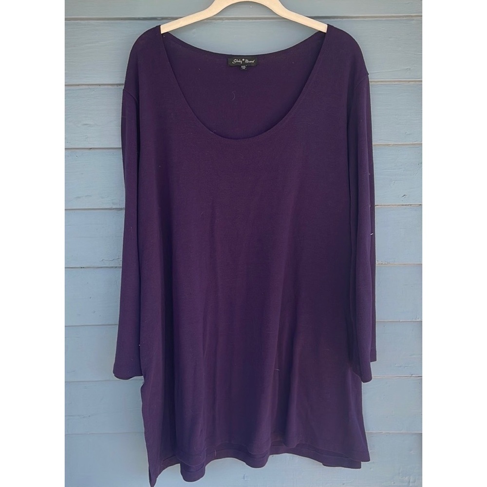 Royal Purple Scoop Neck Knit Tunic Sweater